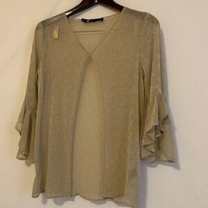 Leslie Fay Elegant Gold Women's Top